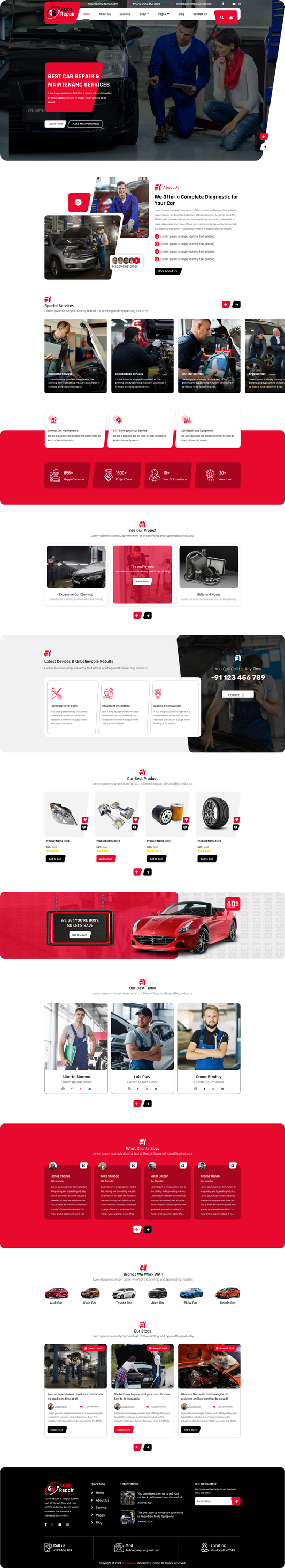 Auto Repair WordPress Theme