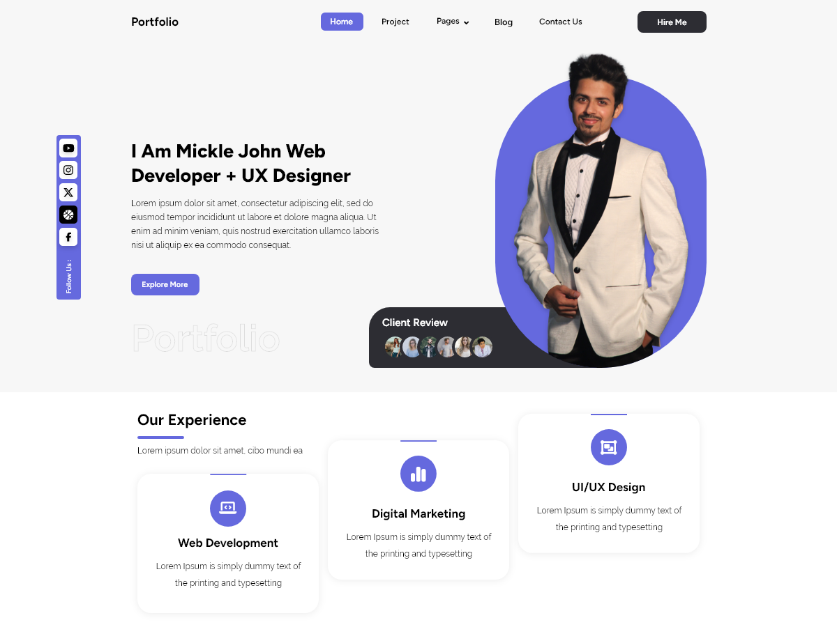 Free CV Portfolio WordPress Theme