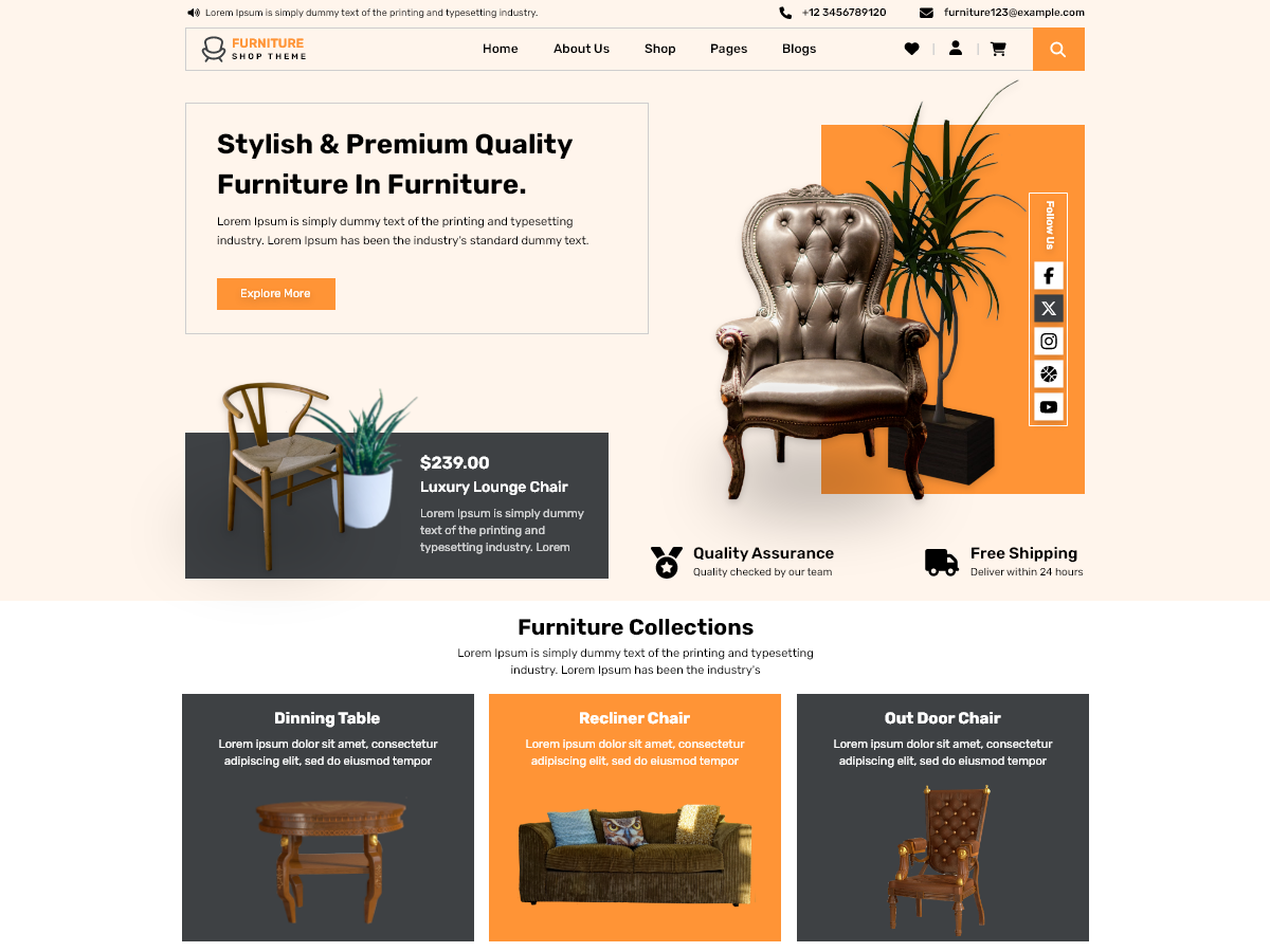 Free Furniture WordPress Theme