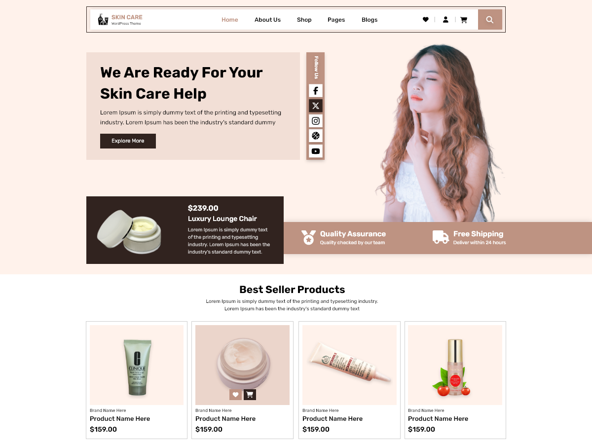 Skincare WordPress Theme