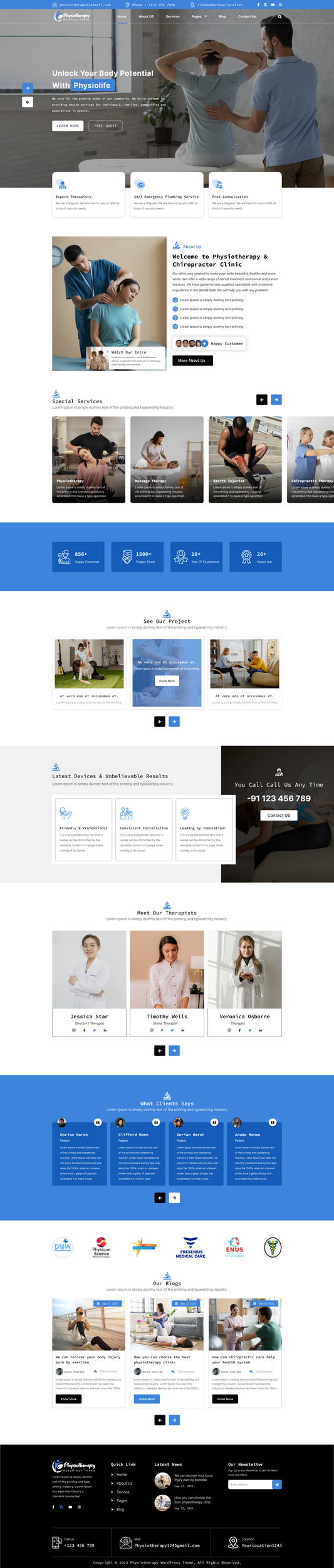 Physiotherapy Clinic WordPress Theme