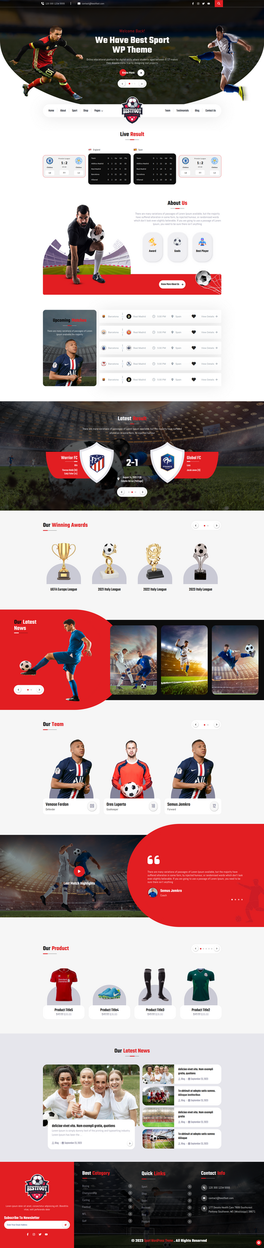 Soccer Club WordPress Theme