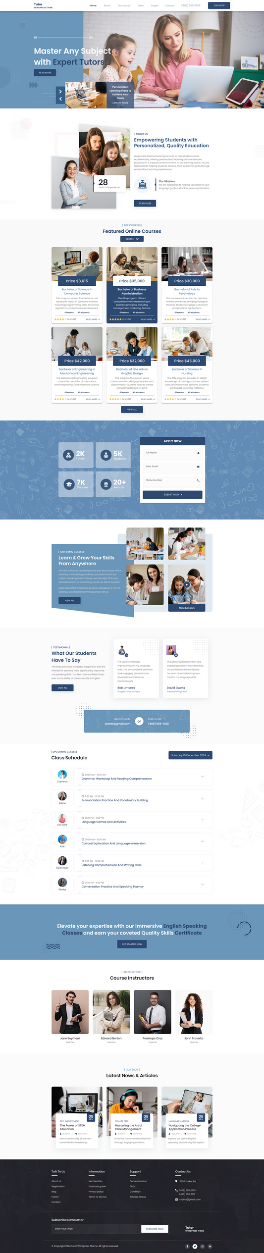 Tutor WordPress  Theme