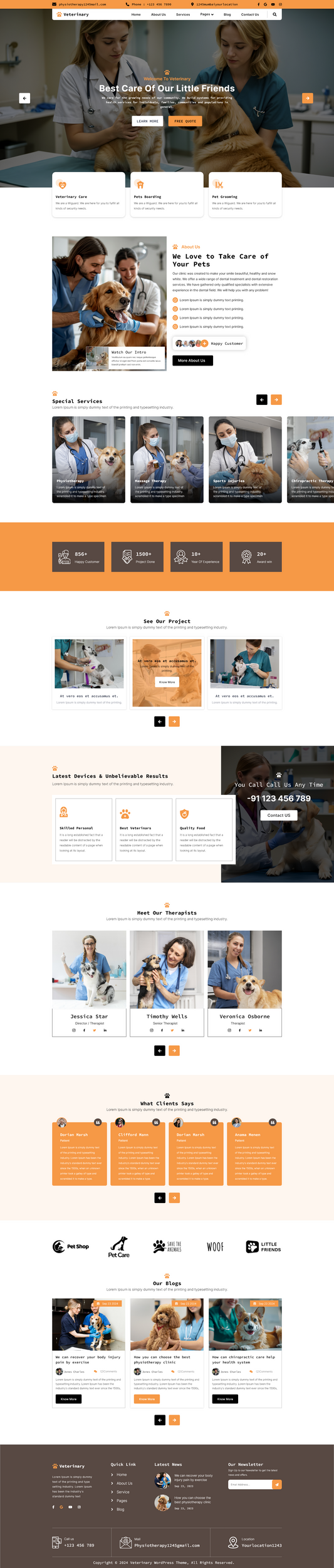 Veterinary WordPress Theme